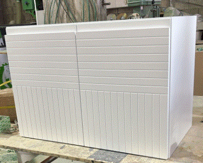 خزانه 80 سم  دفتين  ابيض محزز